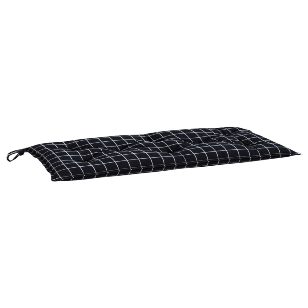 Produktbild för Bänkdyna svartrutig 110x50x7 cm tyg