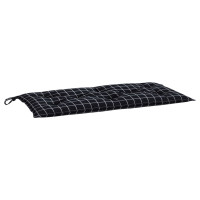 Produktbild för Bänkdyna svartrutig 110x50x7 cm tyg