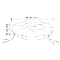 Produktbild för Rund dyna antracit Ø 60 x11 cm oxfordtyg