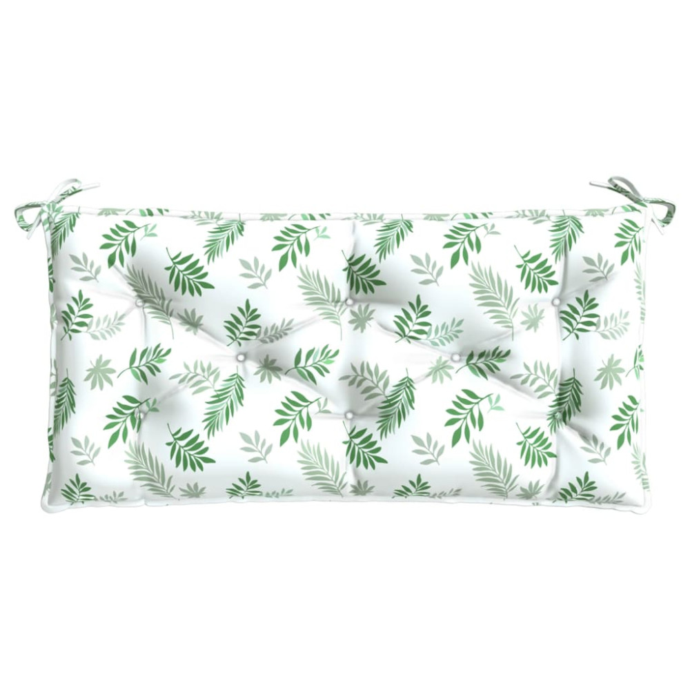 Produktbild för Bänkdyna bladmönster 110x50x7 cm tyg