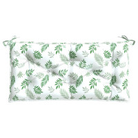 Produktbild för Bänkdyna bladmönster 110x50x7 cm tyg