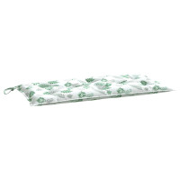 Produktbild för Bänkdyna bladmönster 110x50x7 cm tyg