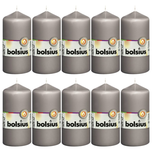 Bolsius Bolsius Blockljus 10 st 120x58 mm varm grå
