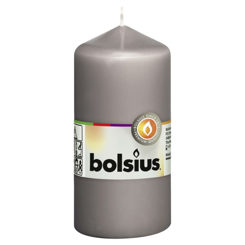 Produktbild för Bolsius Blockljus 10 st 120x58 mm varm grå