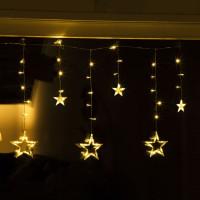 Miniatyr av produktbild för HI Ljusgardin med stjärnor Fairy 63 lysdioder