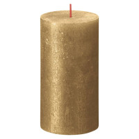 Produktbild för Bolsius Blockljus Shimmer 4-pack 130x68 mm guld