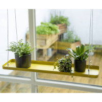 Produktbild för Esschert Design Hängande växtbricka rektangulär guld L