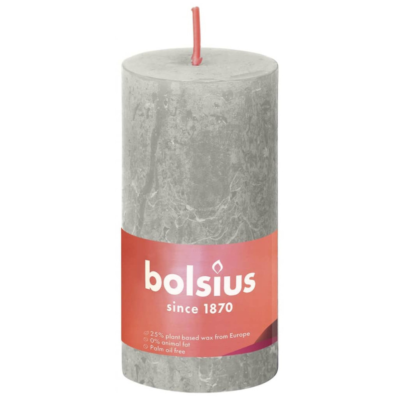 Produktbild för Bolsius Blockljus Shine 8-pack 100x50 mm sandgrå