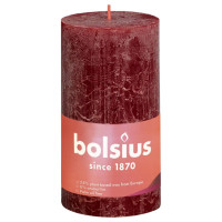 Produktbild för Bolsius Rustika blockljus 4-pack 130x68 mm sammetsröd