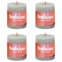 Produktbild för Bolsius Rustika blockljus 4-pack 80x68 mm sandgrå