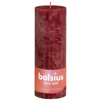 Produktbild för Bolsius Rustika blockljus 4-pack 190x68 mm sammetsröd