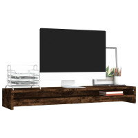 Produktbild för Skärmställ rökfärgad ek 100x24x13 cm konstruerat trä