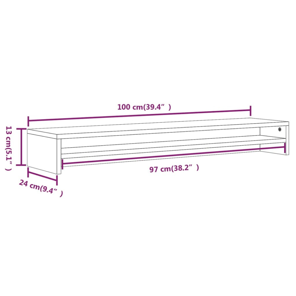 Produktbild för Skärmställ rökfärgad ek 100x24x13 cm konstruerat trä