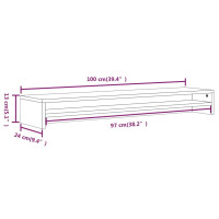Produktbild för Skärmställ rökfärgad ek 100x24x13 cm konstruerat trä