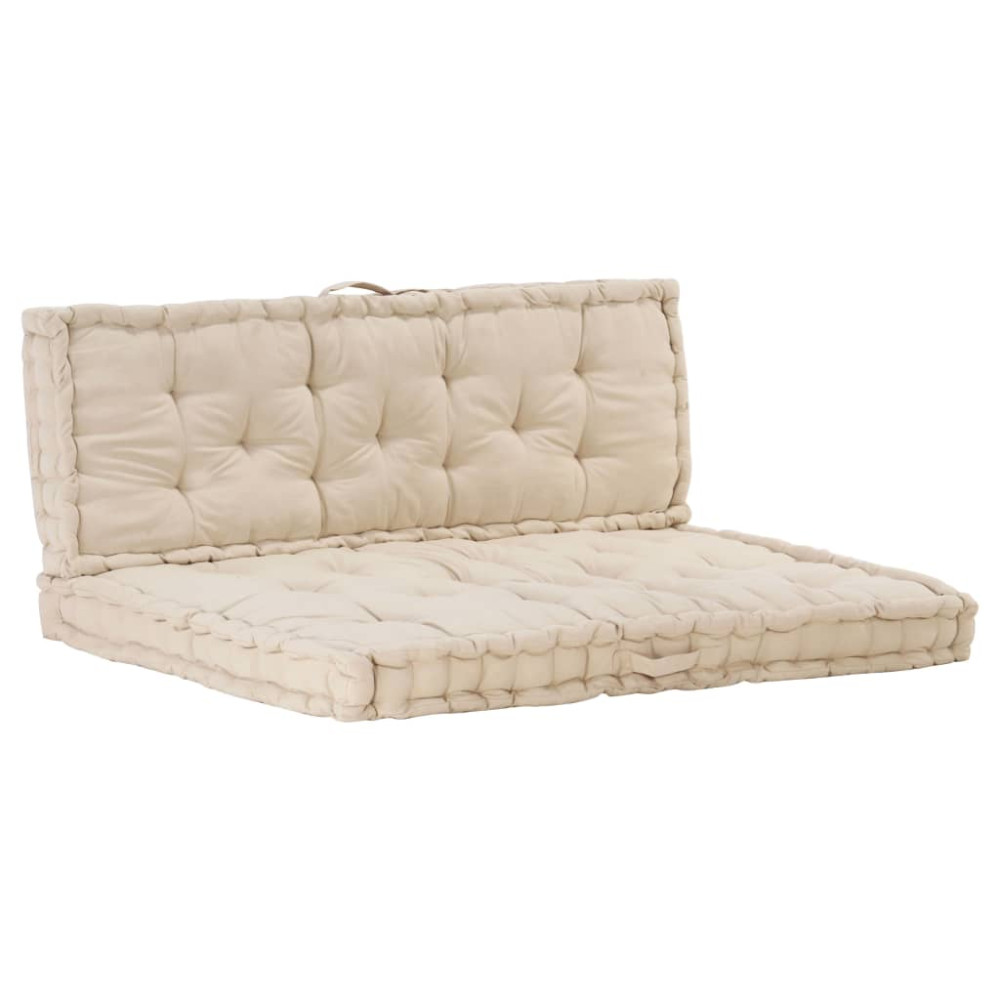 Produktbild för Dyna till pallsoffa 2 st bomull beige