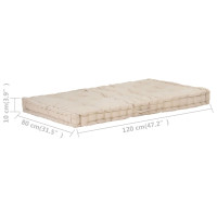 Produktbild för Dyna till pallsoffa 2 st bomull beige