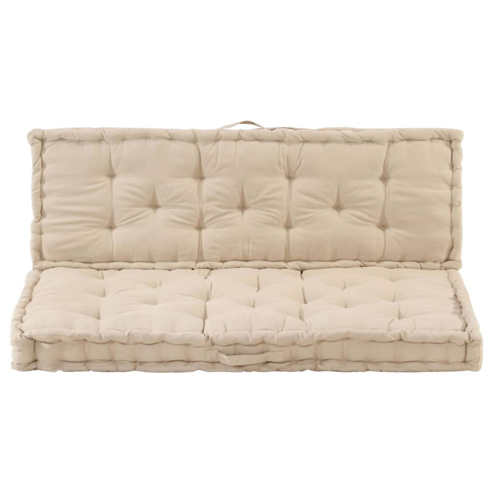 Produktbild för Dyna till pallsoffa 2 st bomull beige