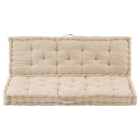 Produktbild för Dyna till pallsoffa 2 st bomull beige