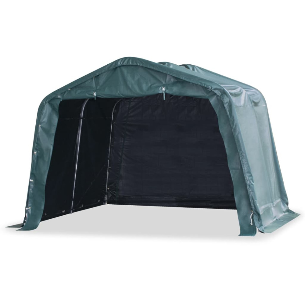 Produktbild för Vindskydd för boskap PVC 550 g/m² 3,3x3,2 m mörkgrön