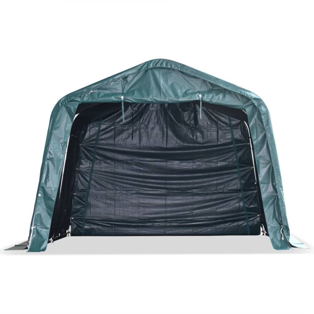 Produktbild för Vindskydd för boskap PVC 550 g/m² 3,3x3,2 m mörkgrön