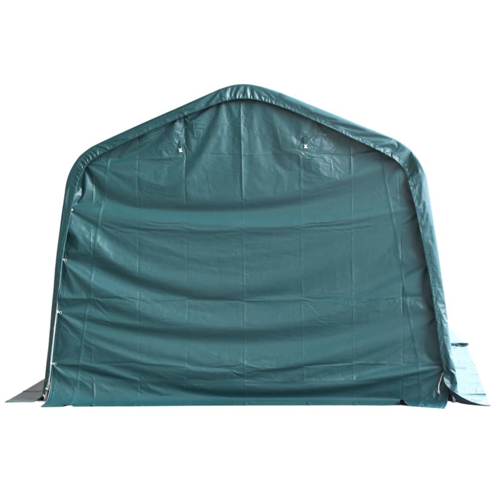 Produktbild för Vindskydd för boskap PVC 550 g/m² 3,3x3,2 m mörkgrön