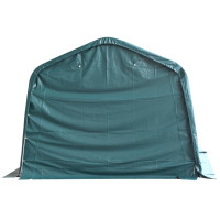 Produktbild för Vindskydd för boskap PVC 550 g/m² 3,3x3,2 m mörkgrön