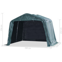 Produktbild för Vindskydd för boskap PVC 550 g/m² 3,3x3,2 m mörkgrön