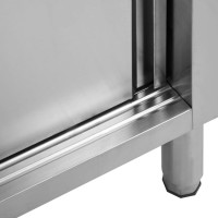Produktbild för Arbetsbänk med skjutdörrar 2 st 240x50x(95-97)cm rostfritt stål