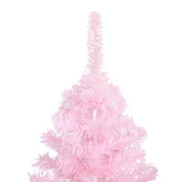 Produktbild för Belyst plastgran med fot rosa 210 cm PVC