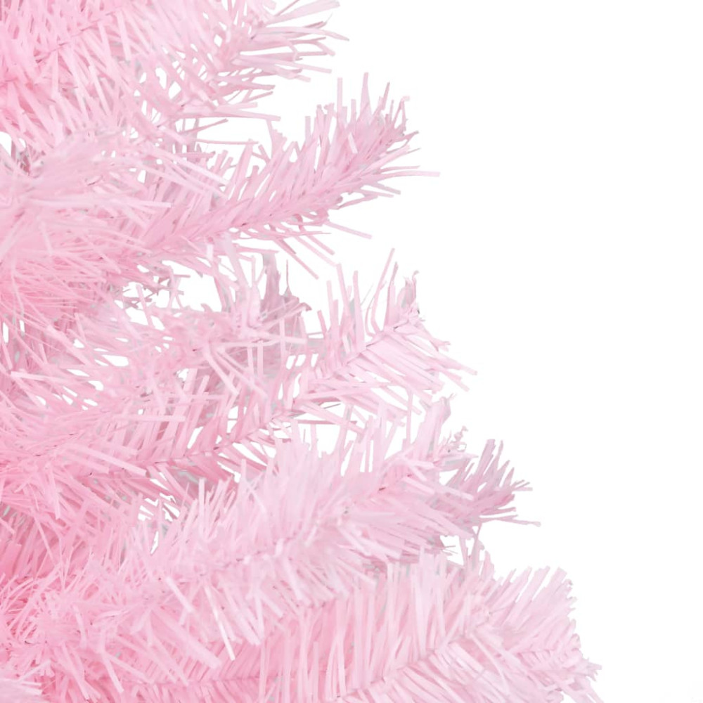 Produktbild för Belyst plastgran med fot rosa 210 cm PVC