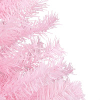 Produktbild för Belyst plastgran med fot rosa 210 cm PVC