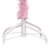 Produktbild för Belyst plastgran med fot rosa 210 cm PVC