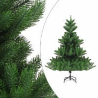 Produktbild för Konstgjord nordmannsgran med LED och julgranskulor grön 240 cm