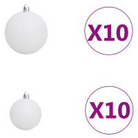 Produktbild för Belyst plastgran med kulor rosa 210 cm PVC