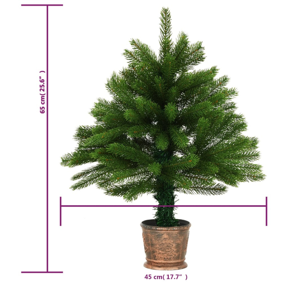 Produktbild för Belyst plastgran med kulor 65 cm grön