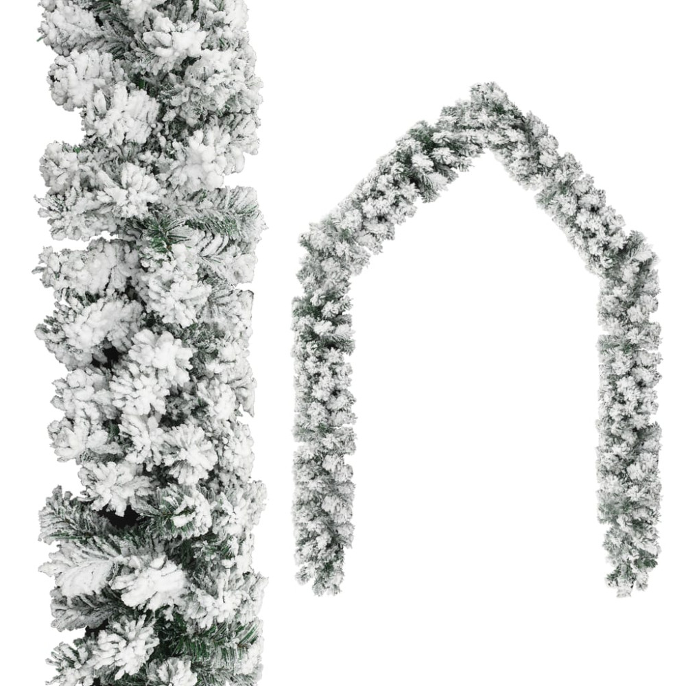 Produktbild för Julgirlang med LED och julkulor grön 20 m PVC