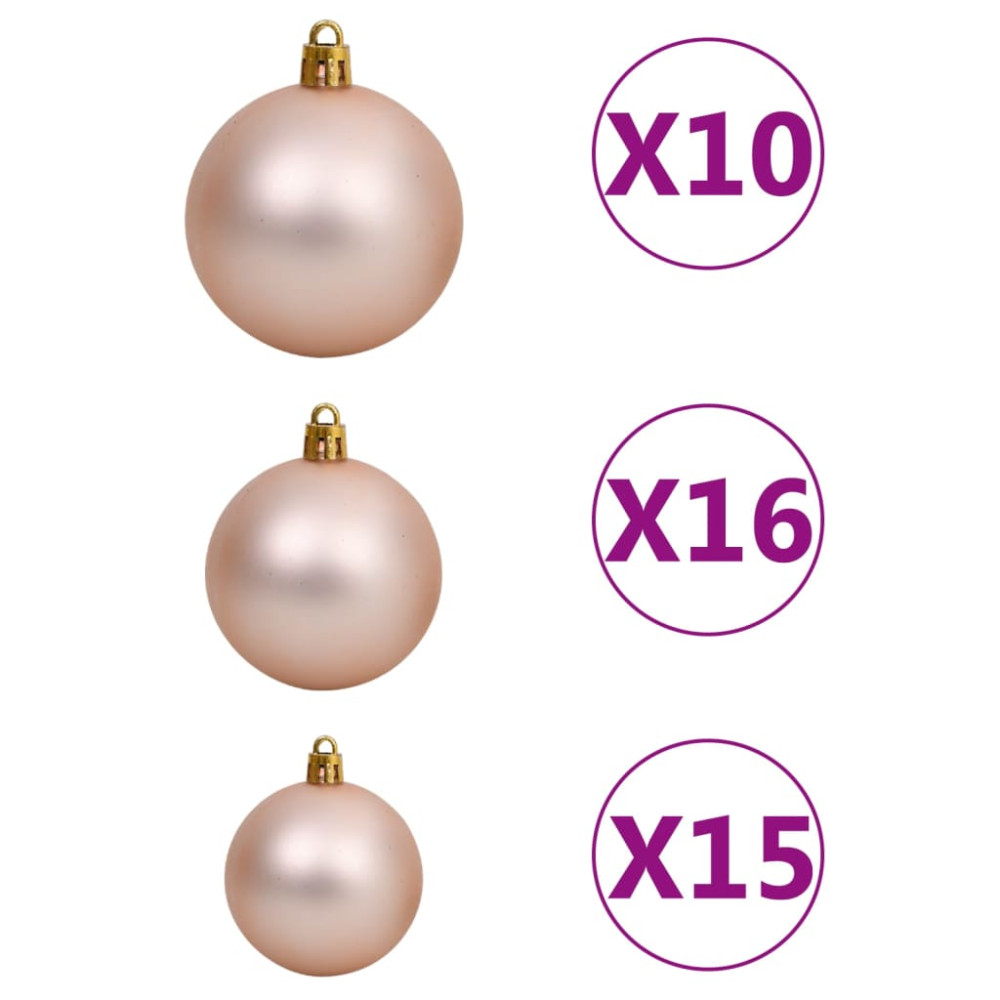 Produktbild för Julgirlang med LED och julkulor grön 20 m PVC