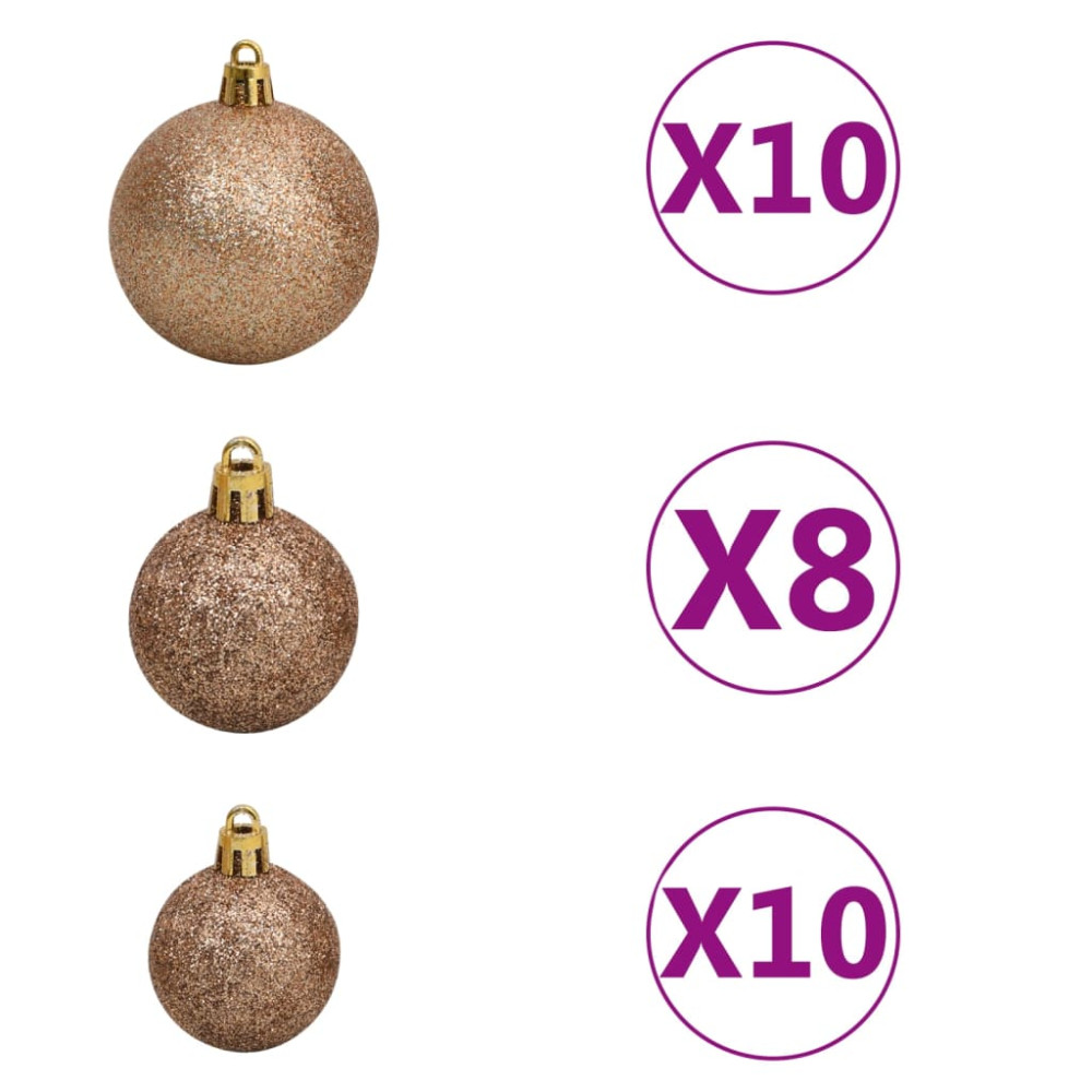Produktbild för Julgirlang med LED och julkulor grön 20 m PVC