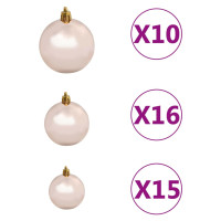 Produktbild för Julgirlang med LED och julkulor grön 20 m PVC