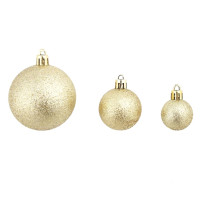 Produktbild för Julgranskulor 100 delar set 3/4/6 cm guld