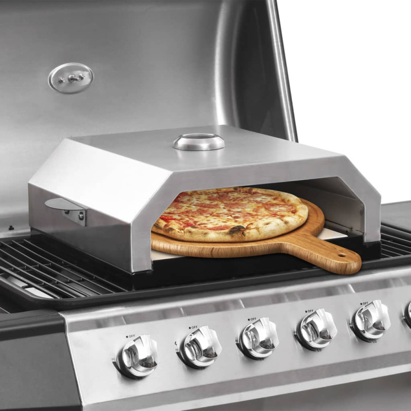 Produktbild för Pizzaugn med keramisk sten för gas/kol-grill