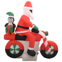 Produktbild för Uppblåsbar jultomte på motorcykel LED IP44 160 cm