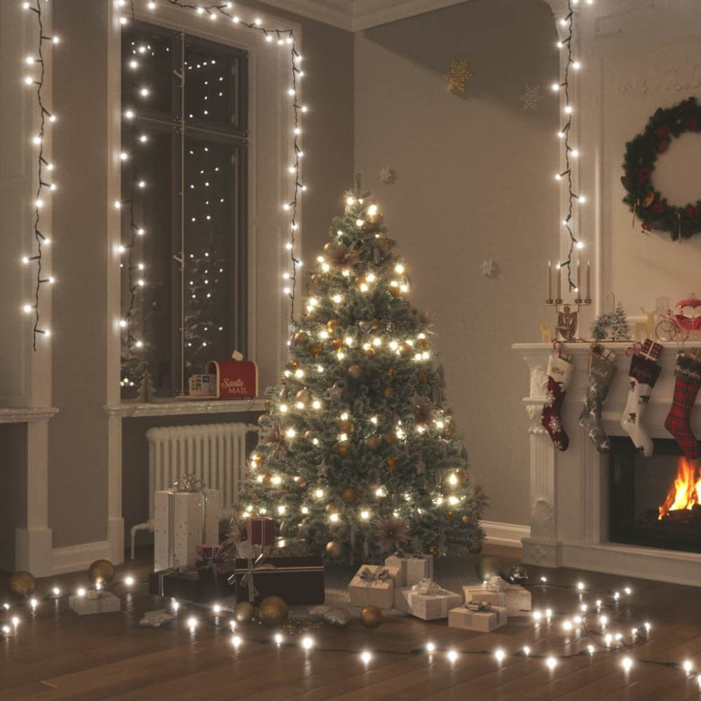 Produktbild för Ljusslinga med 300 LED kallvit 30 m PVC