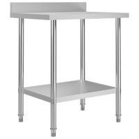 Produktbild för Arbetsbord med stänkskydd 80x60x93 cm rostfritt stål