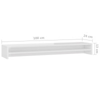 Miniatyr av produktbild för Skärmställ vit högglans 100x24x13 cm konstruerat trä
