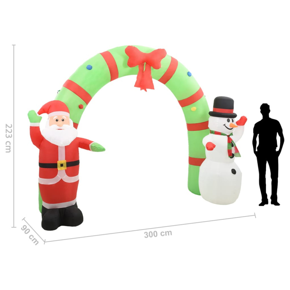 Produktbild för Uppblåsbar juldekoration jultomte & snögubbe LED 223 cm