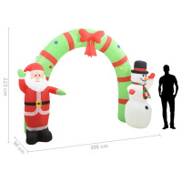 Produktbild för Uppblåsbar juldekoration jultomte & snögubbe LED 223 cm