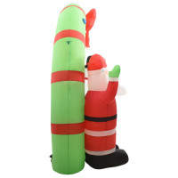Produktbild för Uppblåsbar juldekoration jultomte & snögubbe LED 223 cm