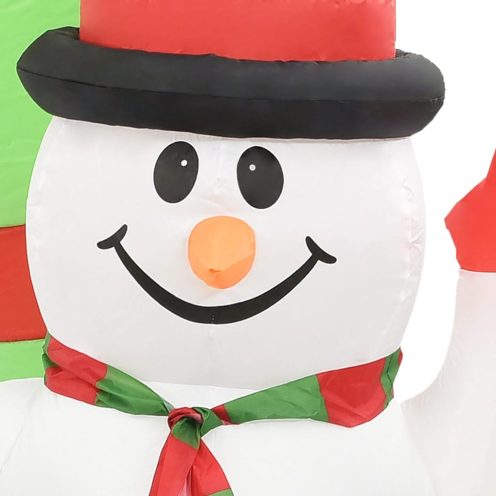 Produktbild för Uppblåsbar juldekoration jultomte & snögubbe LED 223 cm