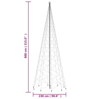 Produktbild för Julgran med markspett 3000 varmvita lysdioder 800 cm